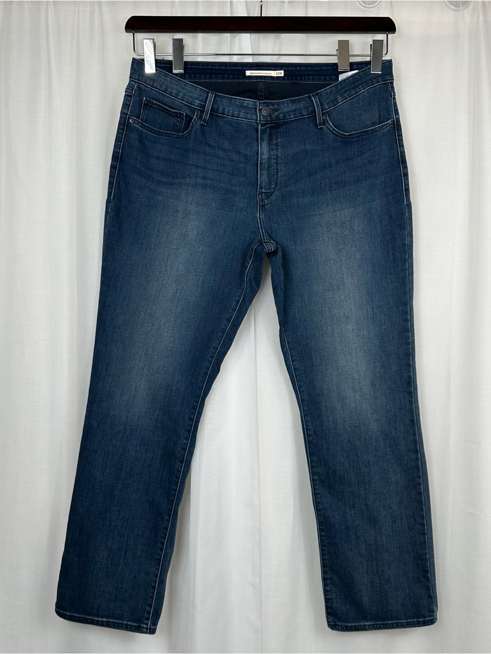 Levis 314 Shaping Straight Leg‎ Jeans Plus Size 22W Blue Stretchy Denim Slimming